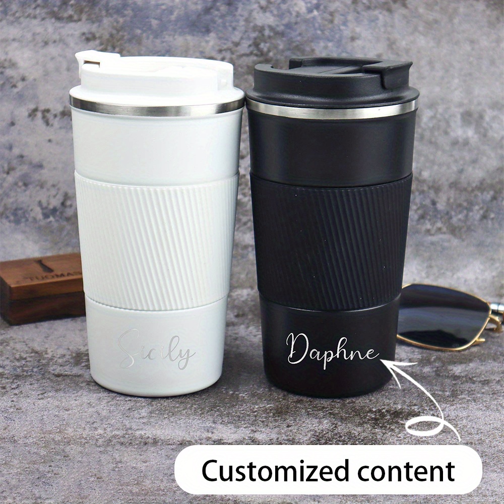 Coffee Equipment Names - İsim Yazılı, Paslanmaz Çelik, Katlanabilir Kapaklı,