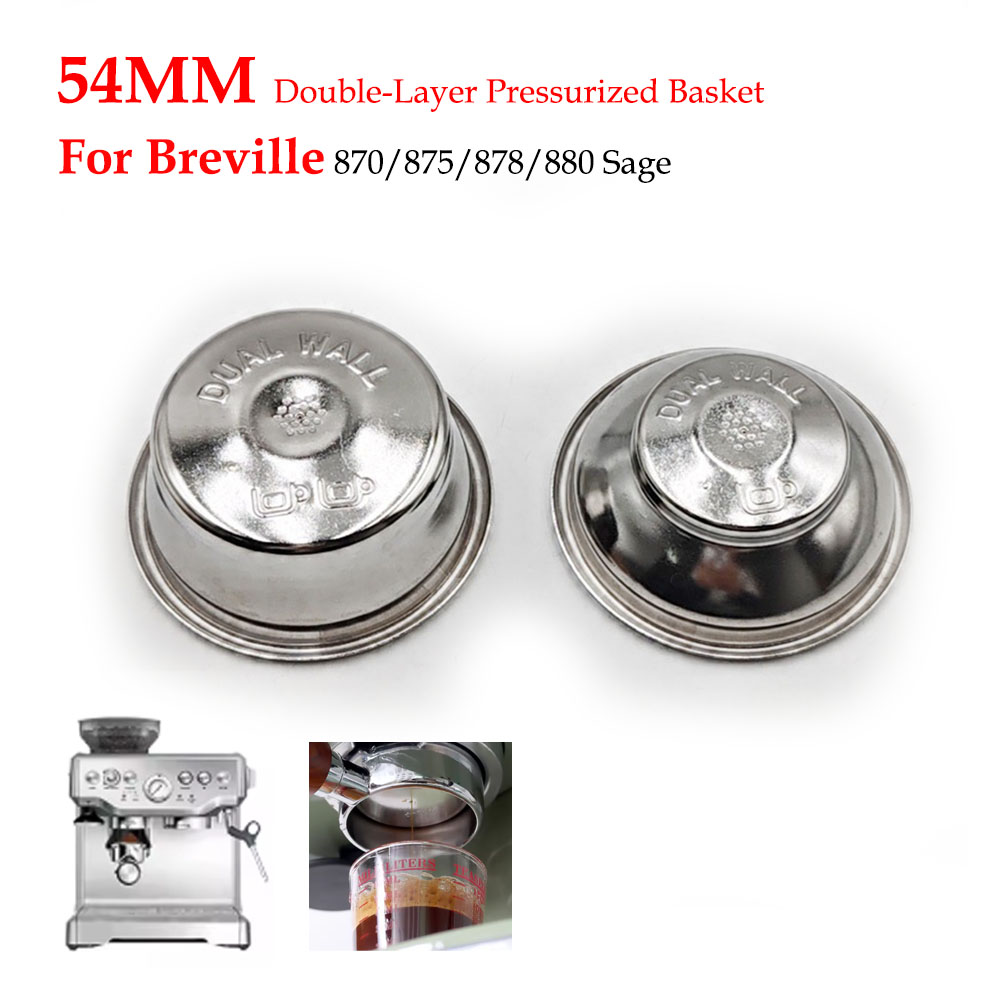 Coffee Equipment Filter - 54mm Çift Katmanlı Basınçlı Filtre Sepeti