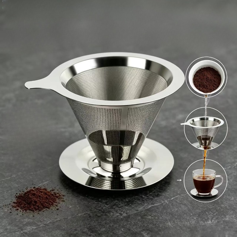 Coffee Equipment Pour Over - Pour Over Kahve Demleyici Paslanmaz Çelik